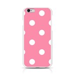 Polka Dots - White on Flamingo Pink Apple iPhone 6/6S Silicone Case (Transparent)