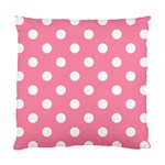 Polka Dots - White on Flamingo Pink Standard Cushion Case (One Side)