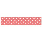 Polka Dots - White on Coral Pink Flano Scarf (Small)