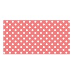 Polka Dots - White on Coral Pink Satin Shawl