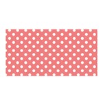 Polka Dots - White on Coral Pink Satin Wrap