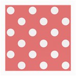 Polka Dots - White on Coral Pink Medium Glasses Cloth