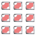 Polka Dots - White on Coral Pink Mega Link Italian Charm (9 pack)