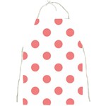 Polka Dots - Coral Pink on White Full Print Apron