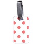 Polka Dots - Coral Pink on White Luggage Tag (Two Sides)