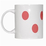 Polka Dots - Coral Pink on White White Mug