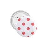 Polka Dots - Coral Pink on White 1.75  Button