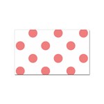 Polka Dots - Coral Pink on White Sticker Rectangular (10 pack)