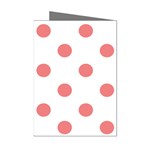 Polka Dots - Coral Pink on White Mini Greeting Cards (Pkg of 8)