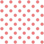 Polka Dots - Coral Pink on White ScrapBook Page 12  x 12 