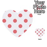 Polka Dots - Coral Pink on White Multi-purpose Cards (Heart)