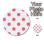 Polka Dots - Coral Pink on White Multi-purpose Cards (Round)