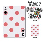 Polka Dots - Coral Pink on White Playing Cards 54 Designs