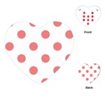 Polka Dots - Coral Pink on White Playing Cards (Heart)