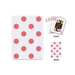 Polka Dots - Coral Pink on White Playing Cards (Mini)