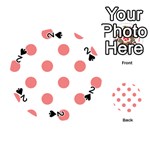 Polka Dots - Coral Pink on White Playing Cards 54 (Round)