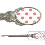 Polka Dots - Coral Pink on White Letter Opener