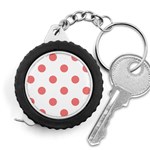 Polka Dots - Coral Pink on White Measuring Tape