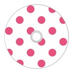 Polka Dots - Dark Pink on White CD Wall Clock