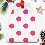 Polka Dots - Dark Pink on White Ornament (Bell)