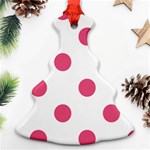 Polka Dots - Dark Pink on White Ornament (Christmas Tree)