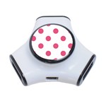 Polka Dots - Dark Pink on White Portable USB Hub (One Side)