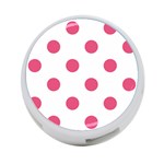 Polka Dots - Dark Pink on White 4-Port USB Hub (One Side)