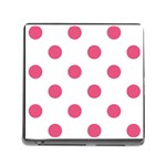 Polka Dots - Dark Pink on White Memory Card Reader (Square)