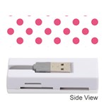 Polka Dots - Dark Pink on White Memory Card Reader (Stick)