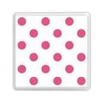 Polka Dots - Dark Pink on White Memory Card Reader with Storage (Square)