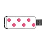 Polka Dots - Dark Pink on White Portable USB Flash (One Side)