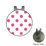 Polka Dots - Dark Pink on White Golf Ball Marker Hat Clip