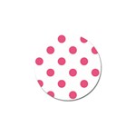 Polka Dots - Dark Pink on White Golf Ball Marker