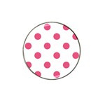 Polka Dots - Dark Pink on White Hat Clip Ball Marker