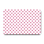 Polka Dots - Dark Pink on White Small Doormat