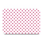 Polka Dots - Dark Pink on White Plate Mat