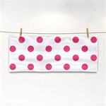 Polka Dots - Dark Pink on White Hand Towel