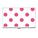 Polka Dots - Dark Pink on White Business Card Holder