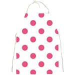 Polka Dots - Dark Pink on White Full Print Apron