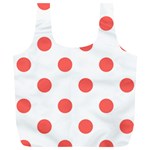 Polka Dots - Pastel Red on White Full Print Recycle Bag (XL)