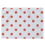 Polka Dots - Pastel Red on White Cosmetic Bag (XXL)