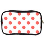 Polka Dots - Pastel Red on White Toiletries Bag (Two Sides)