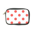 Polka Dots - Pastel Red on White Coin Purse