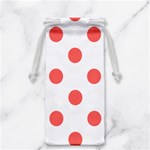 Polka Dots - Pastel Red on White Jewelry Bag