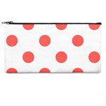 Polka Dots - Pastel Red on White Pencil Case