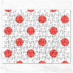 Polka Dots - Pastel Red on White Jigsaw Puzzle (Rectangular)