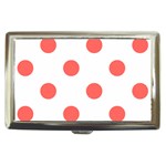 Polka Dots - Pastel Red on White Cigarette Money Case