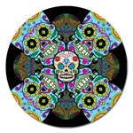 Sugar Skulls   Spiral Magnet 5  (Round)