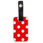 Polka Dots - White on Red Luggage Tag (One Side)