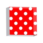 Polka Dots - White on Red 4 x 4  Acrylic Photo Block